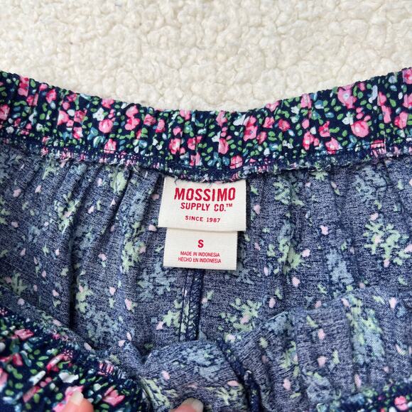 Mossimo Navy Floral Elastic Waist High Rise Dress Shorts Small - Picture 2 of 7